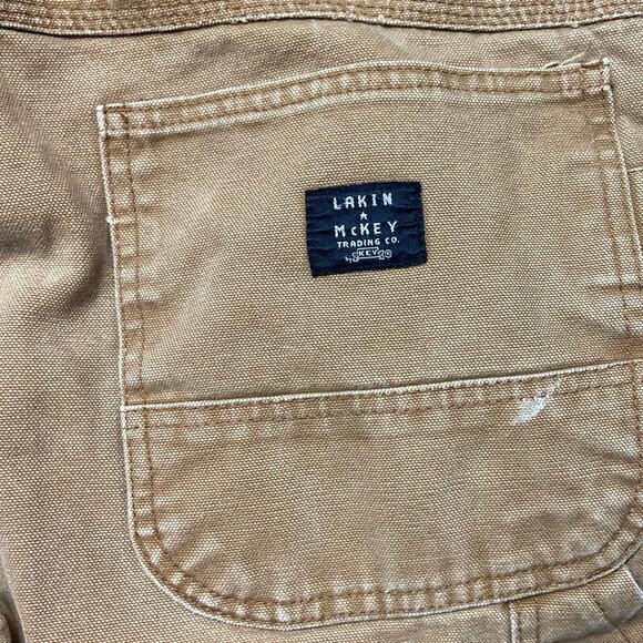 Larkin + McKey 2000s Tan Flannel Lined Cargo Workwear Pants - Picture 6 of 8